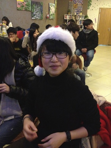 My cute student Rita at our class Christmas party. 