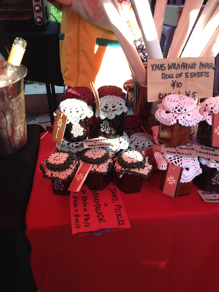 Homemade preserves are hard to find here in China, but the cute little craft fair sold them. 